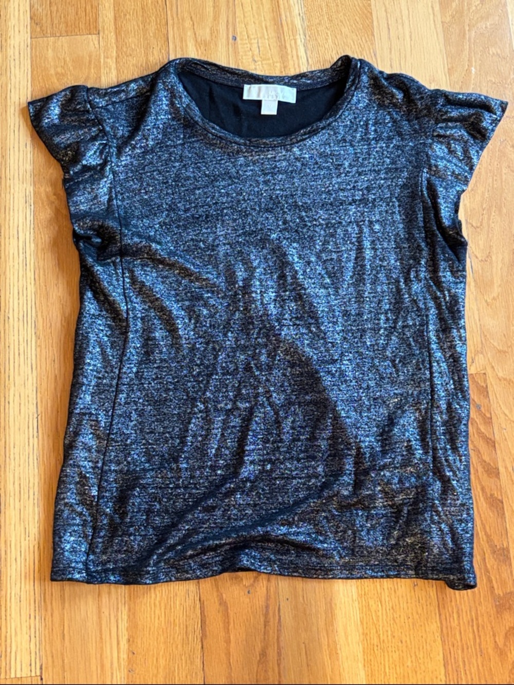 MICHAEL Michael Kors Metallic Black Short Sleeve Tee
